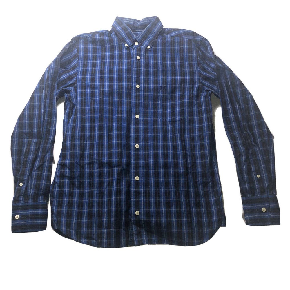 Fred‎ Perry Plaid Blue Black Multicolor Tartan Button-down size Small